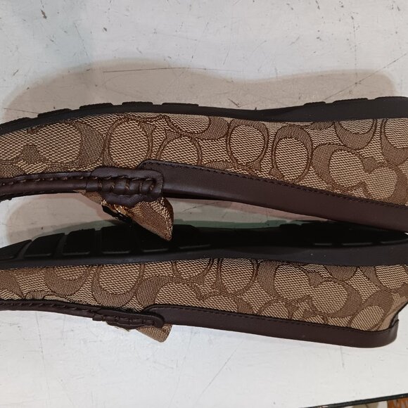 Coach Women's Felisha Signature Brown Canvas Loafers Shoes Size 7.5B US - Picture 2 of 4